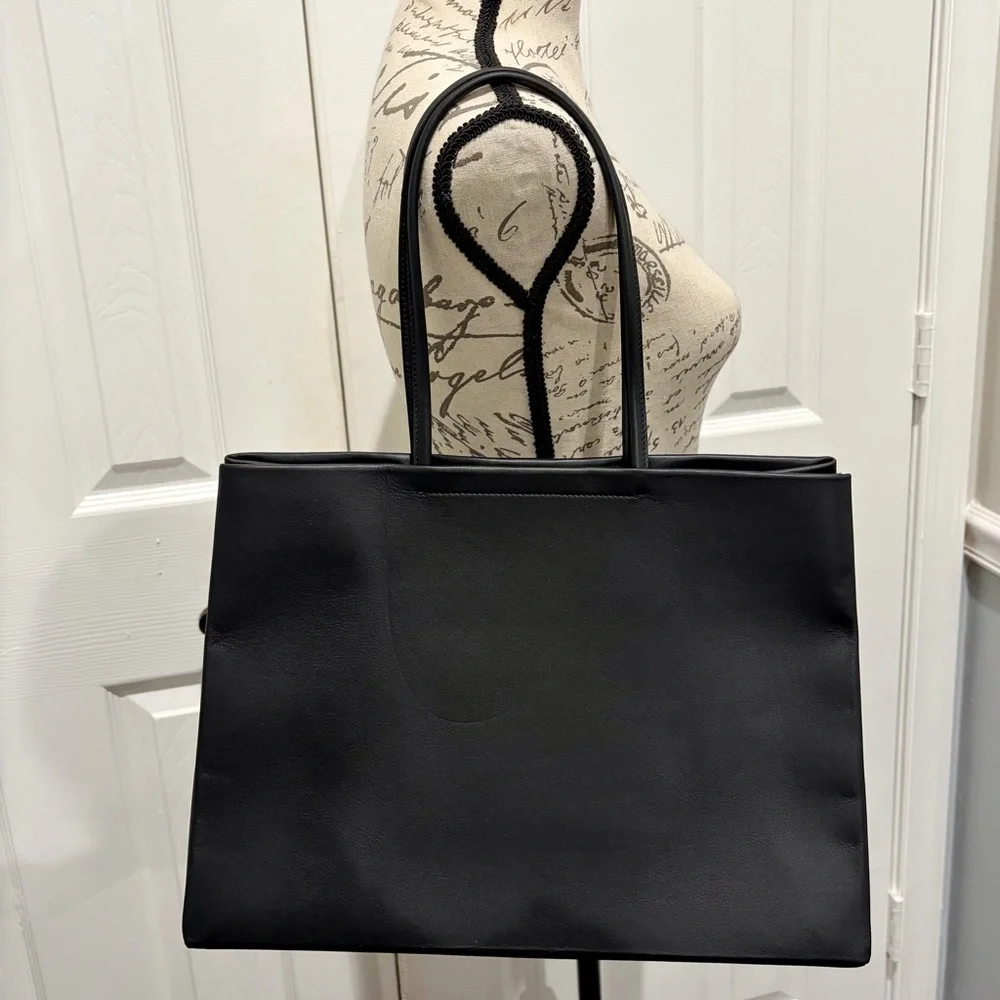Tiffany & Co. Black Structured Leather Tote - Picture 4 of 8